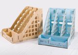 3 Columns Wooden DIY Office Stationery Organizer