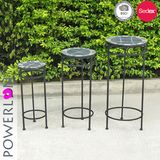 S/3 Mosaic Round Planter Stand