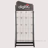 Floor Type Snack Display Rack with Advertising Board on Both Sides
