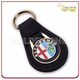 Personalized Corporate Gift PU Leather Key Chain with Enamel Logo