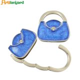 Foldable Metal Bag Purse Hanger with Flower Design