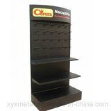 Customized Logo Metal Pegboard Floor Shelf Stand Tools Exhibition Display Rack