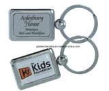 Hot Sale Rectangular Metal Keyring with Custom Epoxy Logo