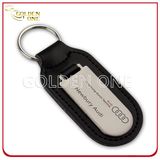 High Quality Steel Brushed Finish Epoxy Leather Keychain