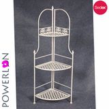3-Tier Metal Iron Corner Shelf in White