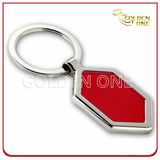 Rhombus Design Blank Nickel Plated Engravable Metal Keyholder