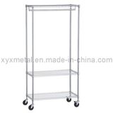 Chromed Steel Rolling Metal Garment Rack Wire Shelf