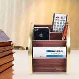Golden Edge Wooden Stationery Organizer for Office Stationery Storage