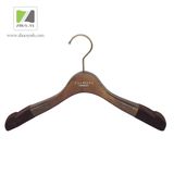 Velvet Wood Shirt Hanger with Silk-Screen Printing Logo