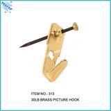 30lb Classic Brass Wall Hanger with Copper Head Black Nial