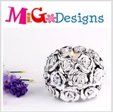 Leafiness Wholesale Flower Ceramic Silver Candle Holder