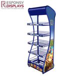 Flat Pack Floor Metal Portable Food Snack Display Rack
