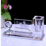 Popular Glass Crystal Pen Holder for Office Decoration