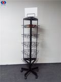 Adjustable Metal Rotating Display Wire Racks with Wheels