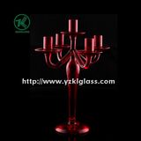 Red Glass Candle Holder for Home Decoration by SGS