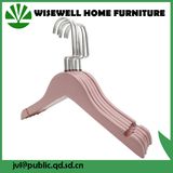 Wooden Pink Clothes Hangers with Notched Shoulder (WHG-A12)