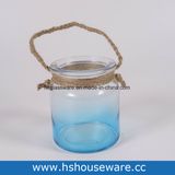 Rope Made of Brown Hemp Hangling Glass Candle Holder