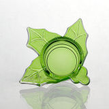 Leaf Shaped Glass Tealight Candle Holder with Spraying Color Finish