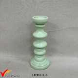 Decor Wood Vintage Mint Green Pillar Candle Holders