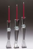 Three Size Crystal Galss Candleholder for Party Congratulations