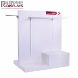 Customized Wood and Metal Clothing Display Rack in Shopping Mall