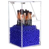 Acrylic Shop Shelf Cosmetic Display Case Brush Holder with Lid