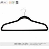 Branded Custom Flocked Coating Hanger in Black Velvet Hangers for Jeans