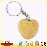 Custom Heart Shape Wooden Keyring Engravable Wooden Key Chain