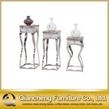 Man-Made Marble Stainless Steel Frame Flower Shelf