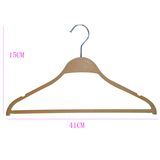 Wooden Looking Plastic Thin Shoulder Zra Hanger for Shirts Display