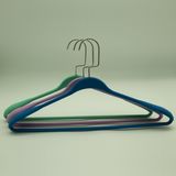 Three Color Plastic Top Hanger with Trousers Bar Cross