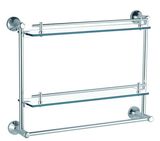 72280j Space Aluminum Double Layer Glass Shelf
