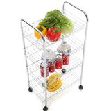Top Metal Rolling Kitchen Storage Serving Cart Trolley (JP-SC984C)
