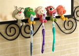 Cute Toothbrush Wall Holder Suction Cup Cartoon Animal Sucker Bathroom Storage