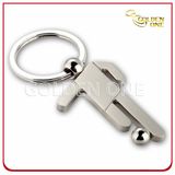 Football Player Award Nickel Plated Metal Key Ring