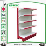 Supermarket Metal Gondola Shelving with Wood Shelf