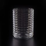 Round Candle Holder with Screw Embossed Pattern