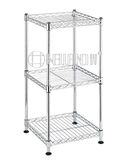 Square 3 Shelves DIY Household Metal Chrome Corner Wire Rack