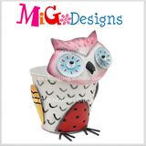 Spring Garden Decor Wise and Funny Owl Metal Flower Planter