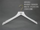Hh Brand High Quality White Clothes Top Hanger for Coat Suit with Brass Hook
