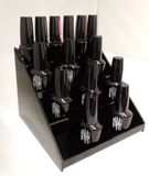 Clear 4 Tier Acrylic Nail Polish Counter Display Stand Nail Polish Black Acrylic Counter Display Rack (FITS UP TO 24 BOTTLES)