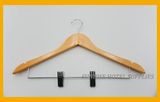 Hotel Wooden Clothes Hanger with Metal Clip