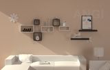 Angi Rounded Edge Rectangle Shape Wall Wooden Shelf CD Shelf Hanging Shelf Set of 3