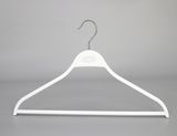 High-Grade White Gold Plastic Clothes Hangers with Bar