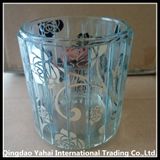 Silver Colored Cylinder Glass Mosaic Glass Jar / Glass Holder