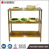 Free Standing 3 Shelf Light Duty Professional Chrome Metal Wire Kitchen Food Storage Rack Shelving Unit