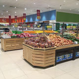 Wooden Fruit Vegetable Storage Display Rack for Supermarket