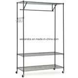 DIY 3 Tier Black Closet Garment Rack with Wheels