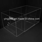Large Premium Clear Acrylic Shoe Box with Slide out Drawer