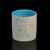 Matte Blue Letter Ceramic Candle Tealight Holder
